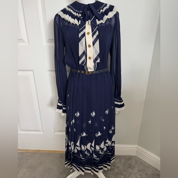 Zimmermann Navy Blue Sailboat Print Dress - Picture 5 of 10